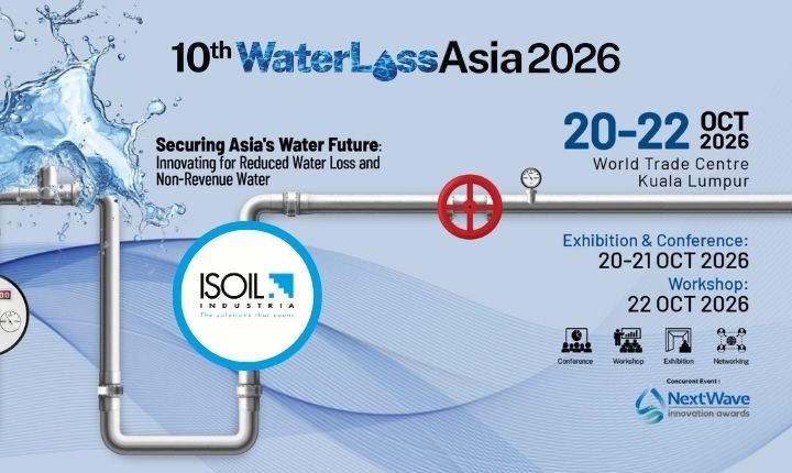 ISOIL Industria presente tra gli espositori a WaterLoss Asia dove presenta i propri misuratori di portata e altre soluzioni per la riduzione delle perdite idriche